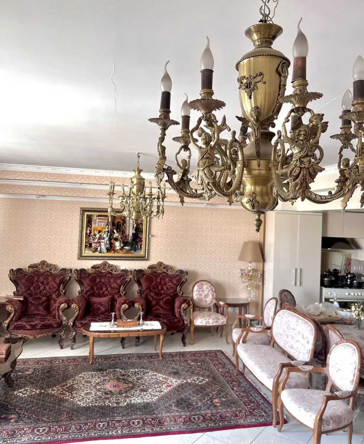 یک جفت لوستر برنز ۸ شاخه|لوستر و چراغ آویز|اصفهان, سیچان|دیوار