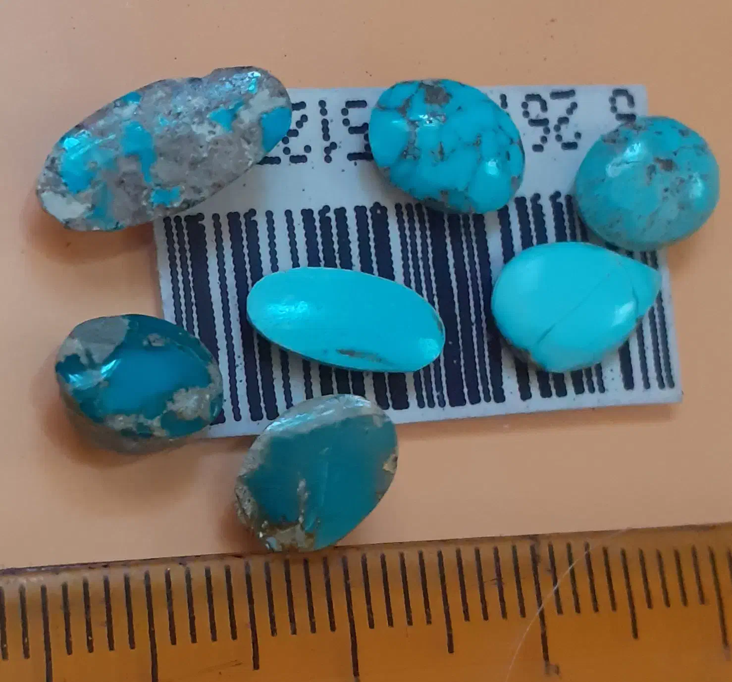 ۷عدد نگین فیروزه شجر اصل نیشابور|جواهرات|خمین, |دیوار