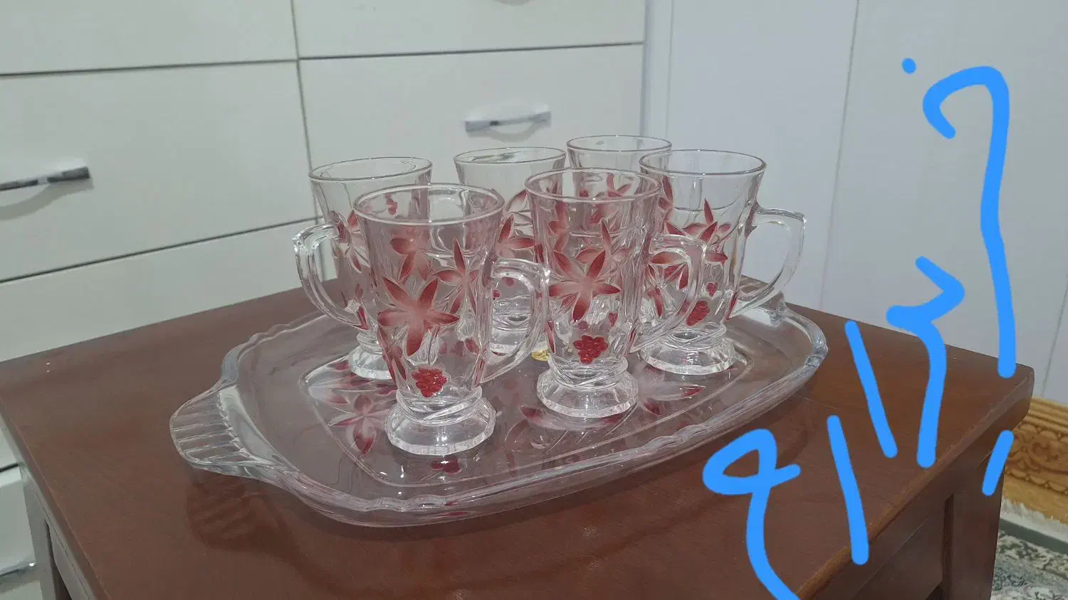 سرویس پزیرایی کریستال|ظروف سرو و پذیرایی|هشتگرد, هشتگرد قدیم|دیوار