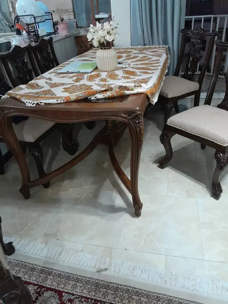 میز نهار خوری ۶ نفره چوب راش|میز و صندلی غذاخوری|تهران, سلسبیل جنوبی|دیوار