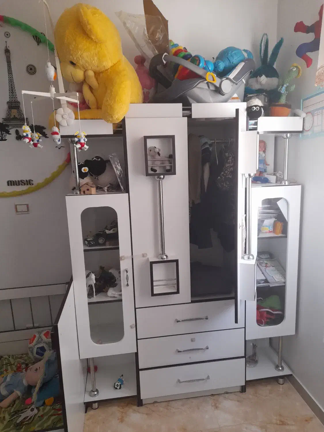 تخت وکمد کودک و نوجوان شازند|تخت و سرویس خواب|شازند, |دیوار