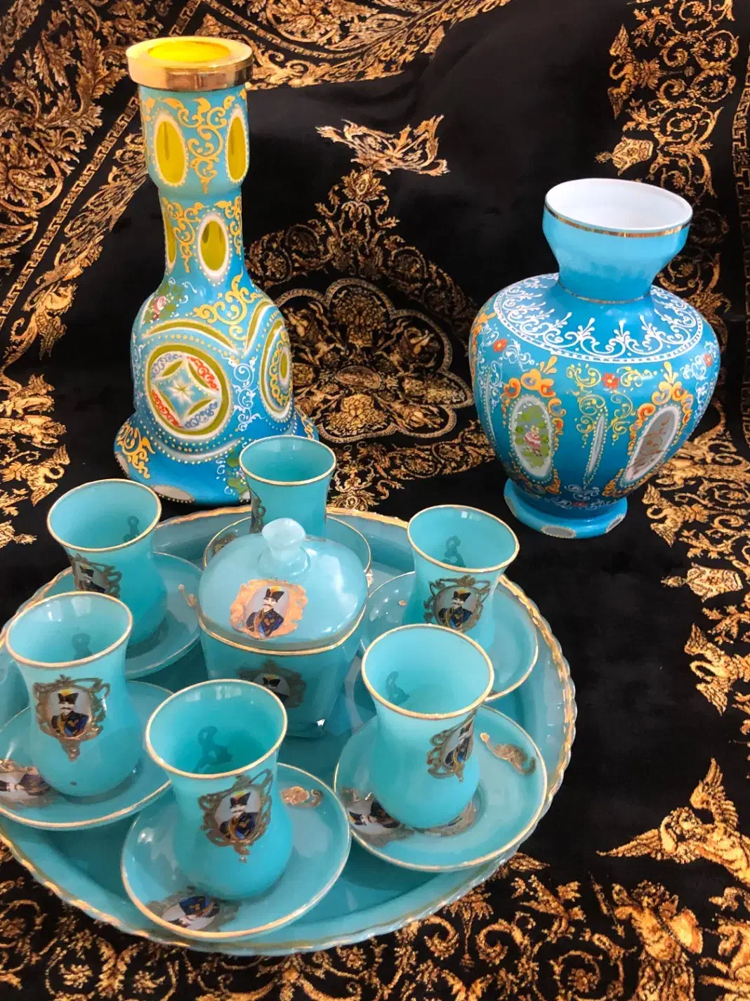 ست ۱۷پارچه‌شاه عباسی/چایخوری /شیشه قلیان/گلدان|صنایع دستی و سایر لوازم تزئینی|تهران, سعادت‌آباد|دیوار