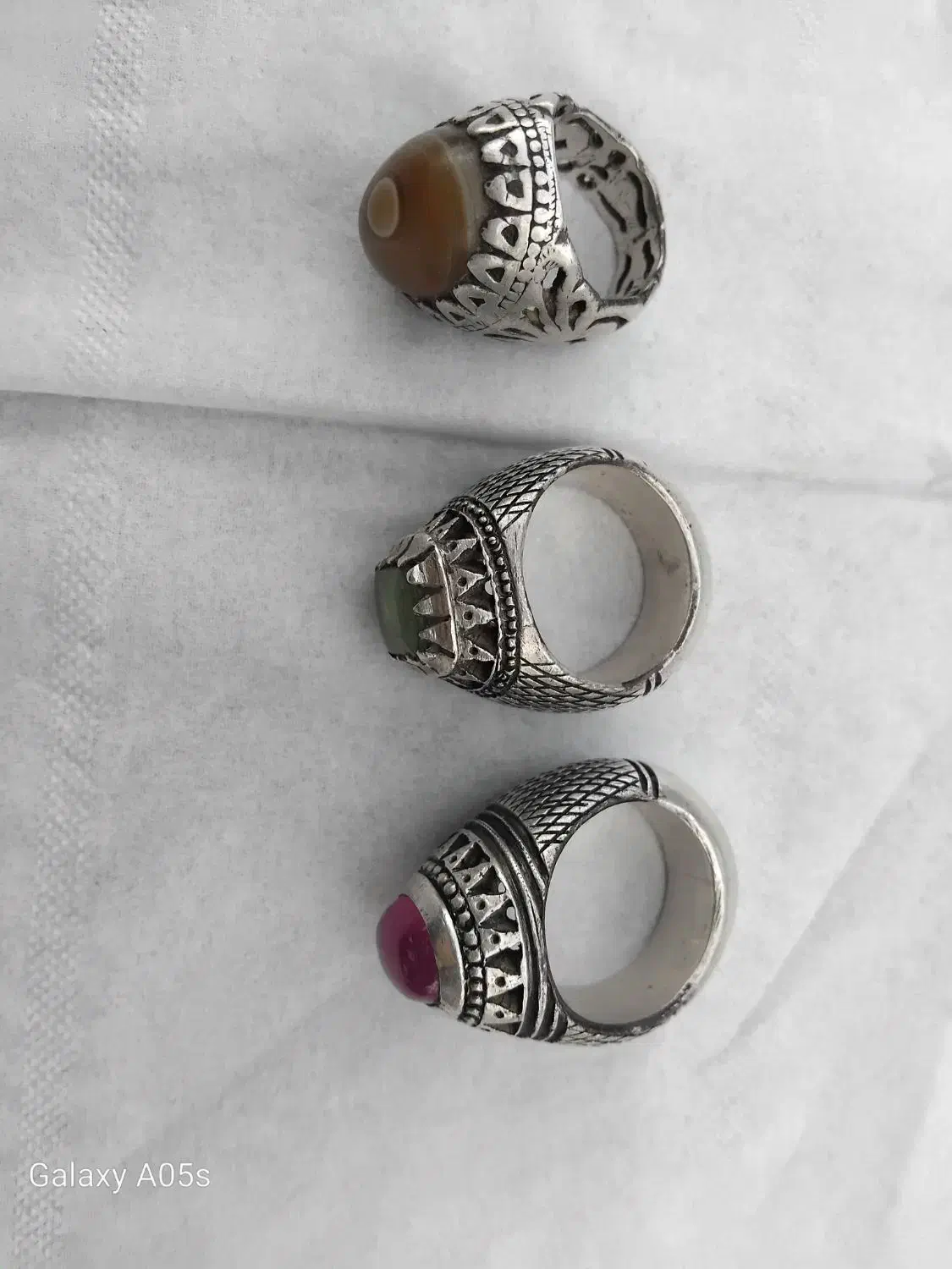 سه عدد انگشتر نقره|جواهرات|شیرود, |دیوار