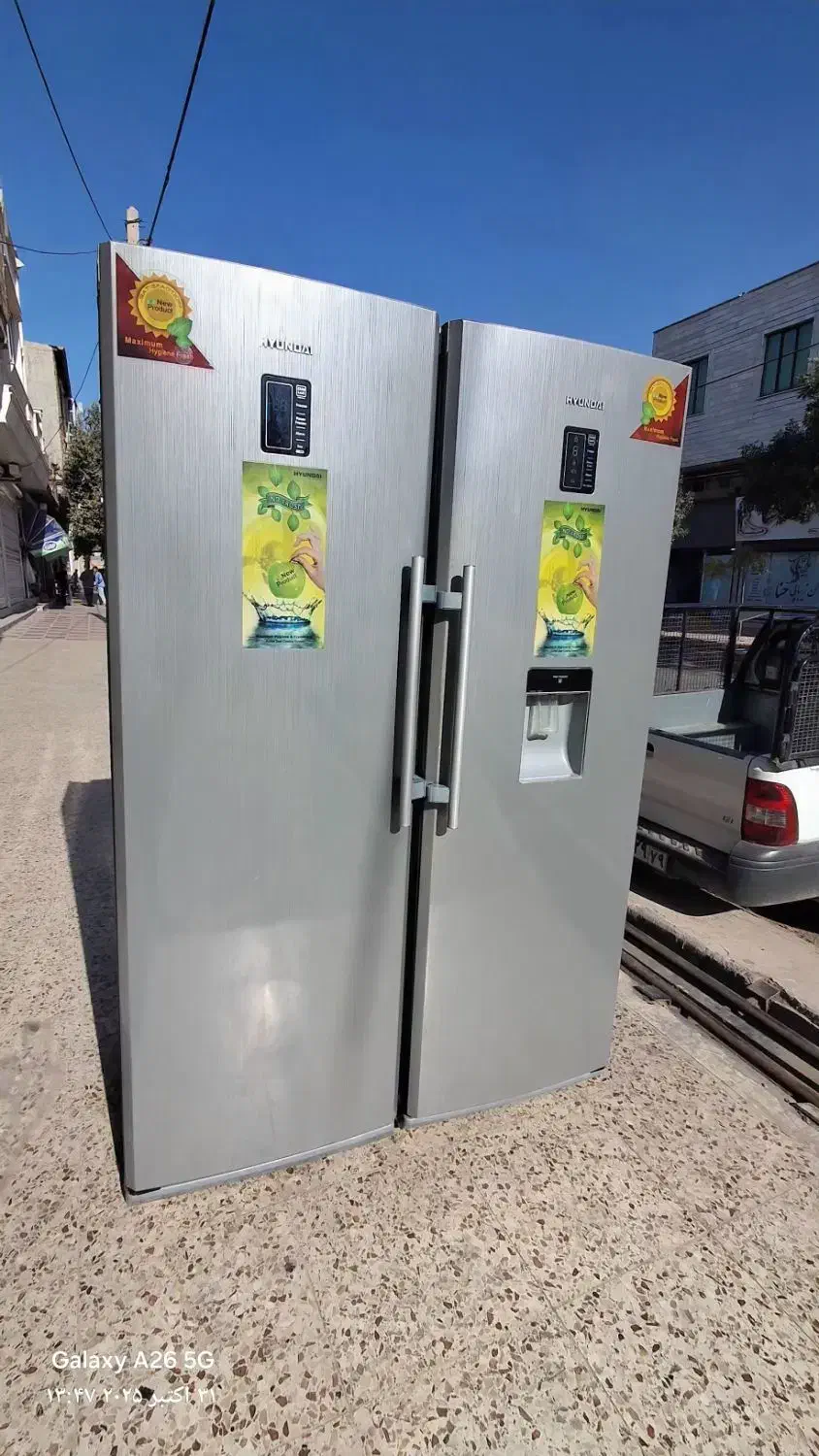 یخچال دوقلو هیوندا نقره ای مشابه نو|یخچال و فریزر|اقبالیه, |دیوار