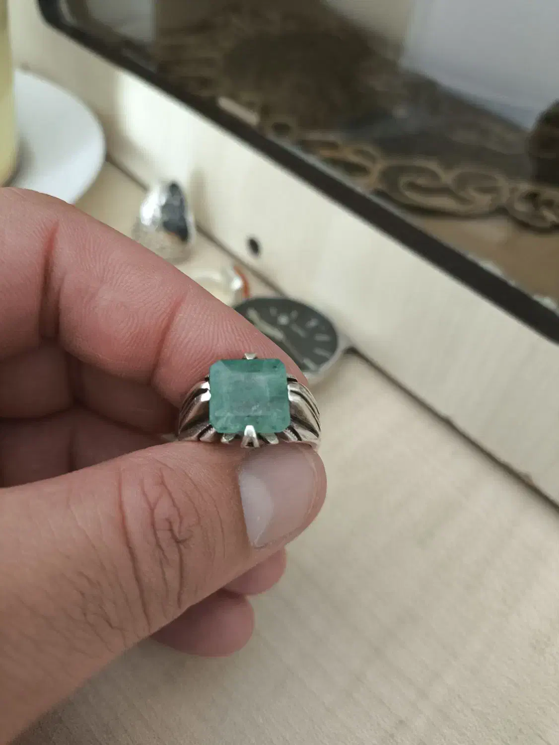 انگشتر دست‌ساز زنجان زمرد زامبیا|جواهرات|بیجار, |دیوار