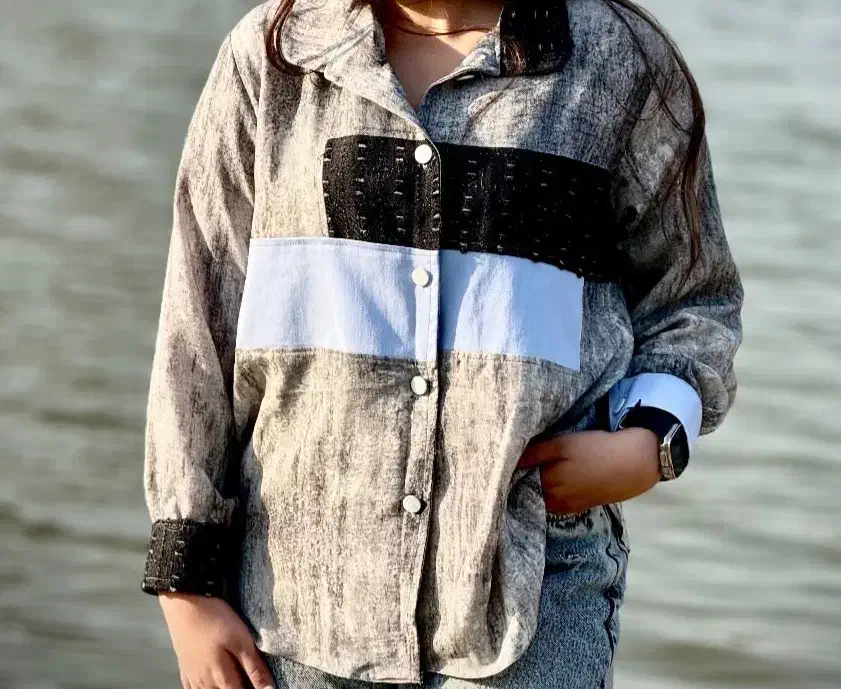 شومیز تیکه ای ذغالی سبک و راحت|لباس|رشت, قاسمیه|دیوار