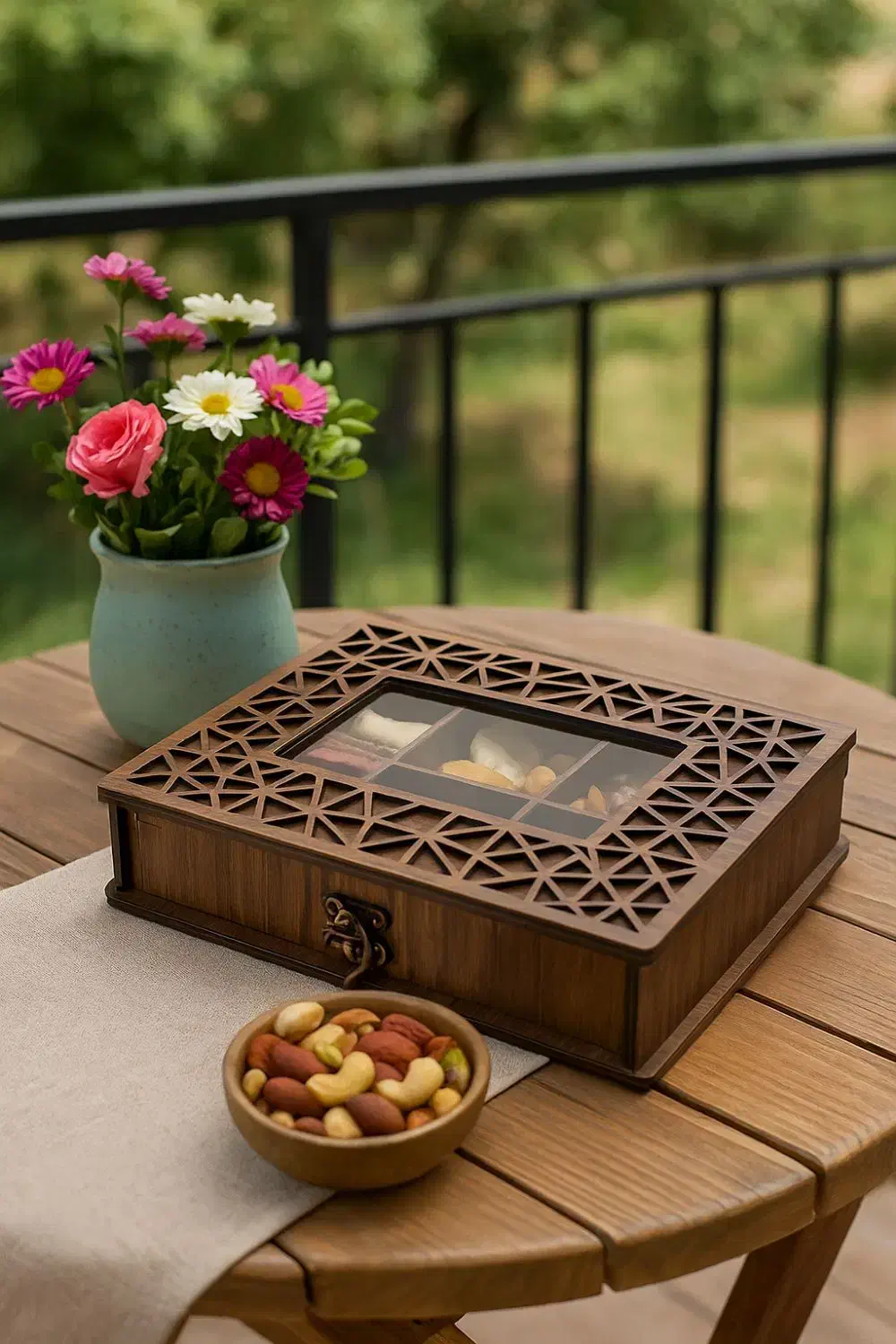 گیفت سازمانی جعبه چوبی آجیل لوکس باکس|ظروف سرو و پذیرایی|شیراز, اصلاح‌نژاد|دیوار