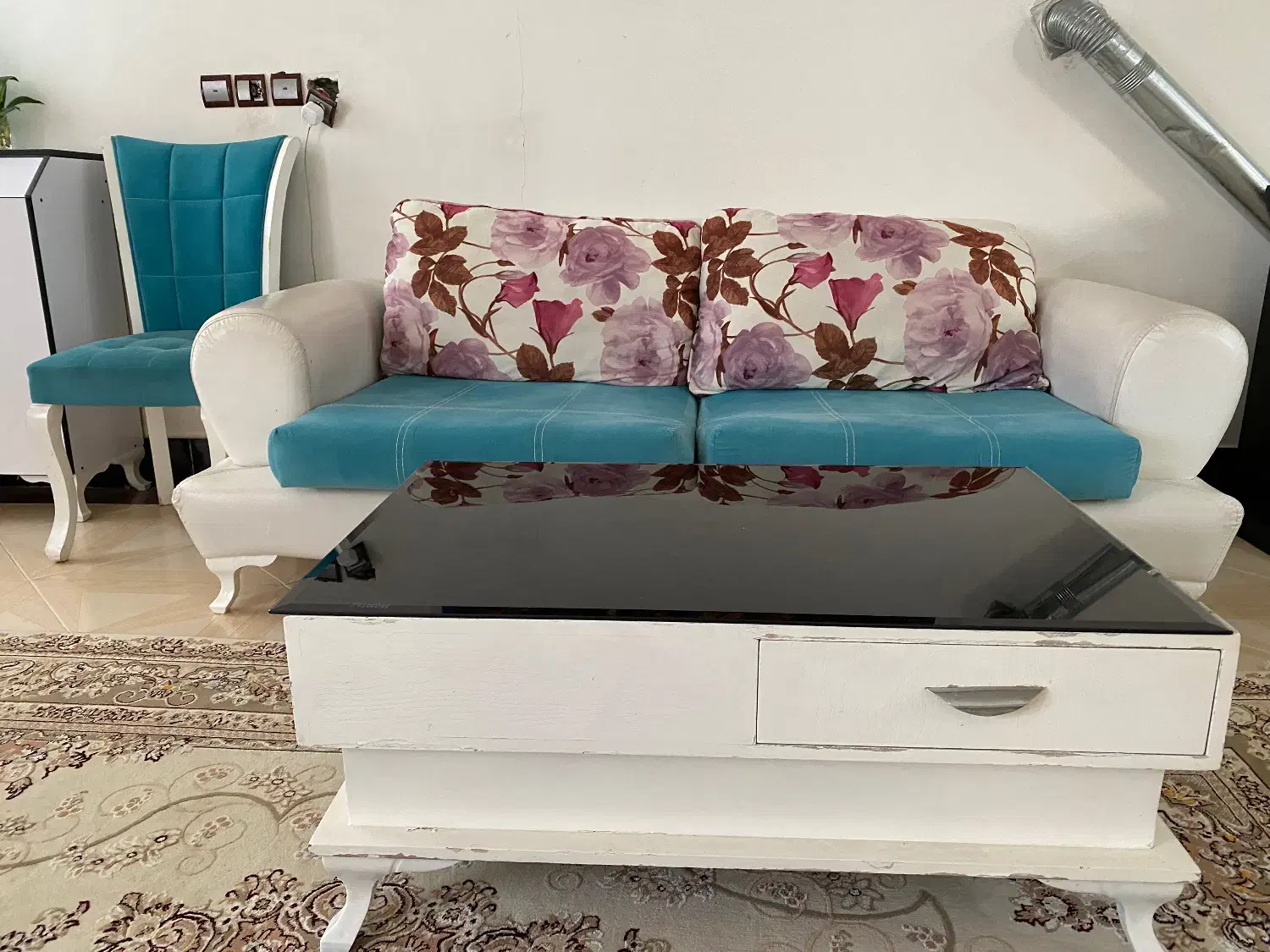 مبل راحتی ترکیه ،ست با غذاخوری،جلو میلی و میز باهم|مبلمان خانگی و میز عسلی|نقده, |دیوار