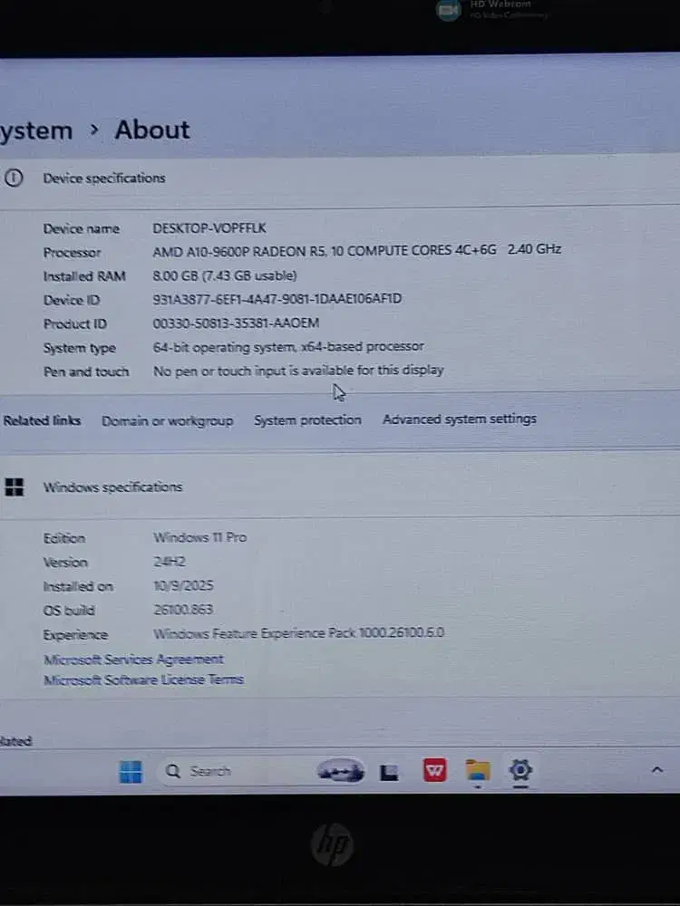 لپ تاب hp استوک|رایانه همراه|بهبهان, |دیوار
