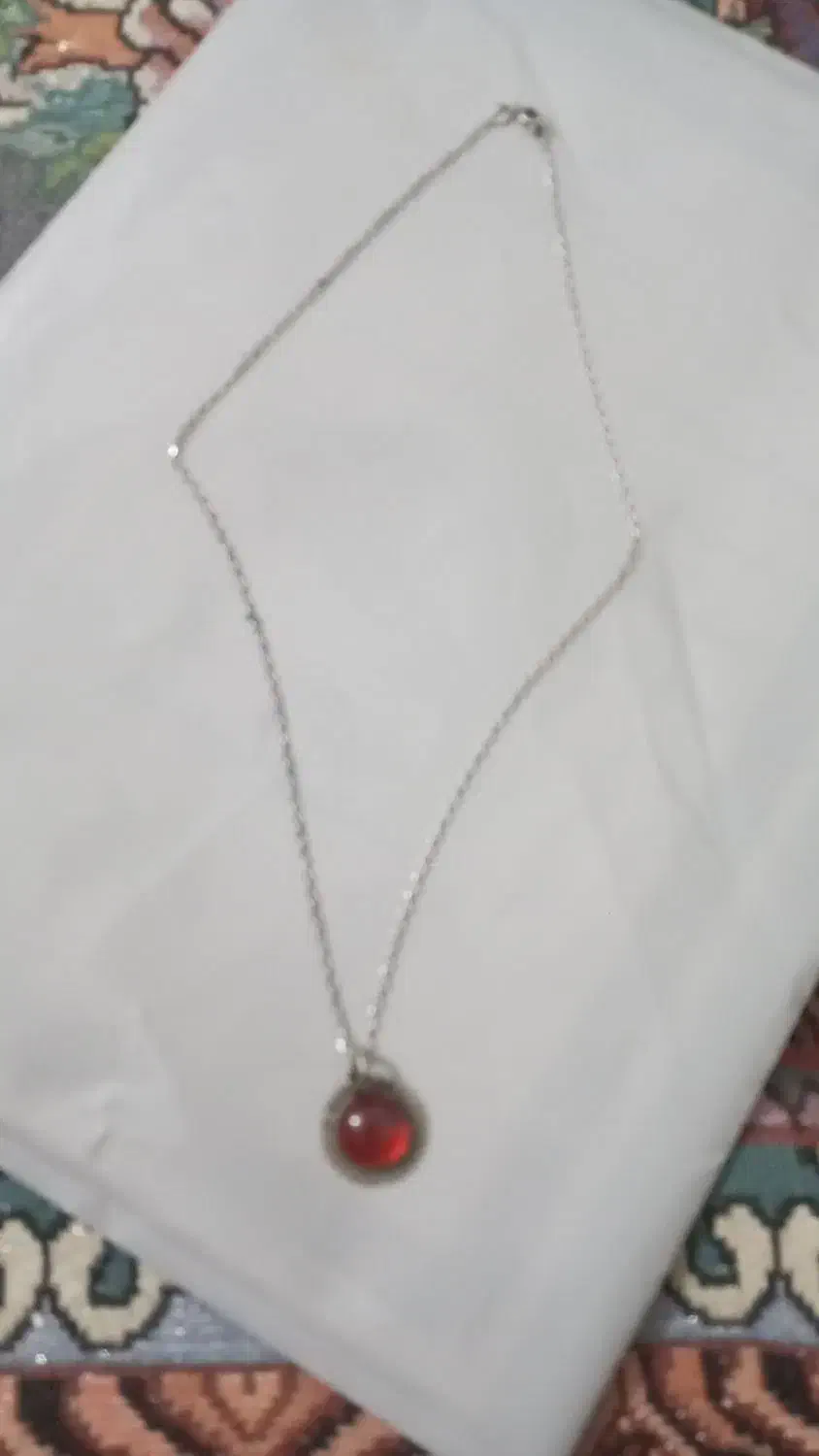 پلاک زنجیر نقره یاقوت شمش|جواهرات|زابل, |دیوار