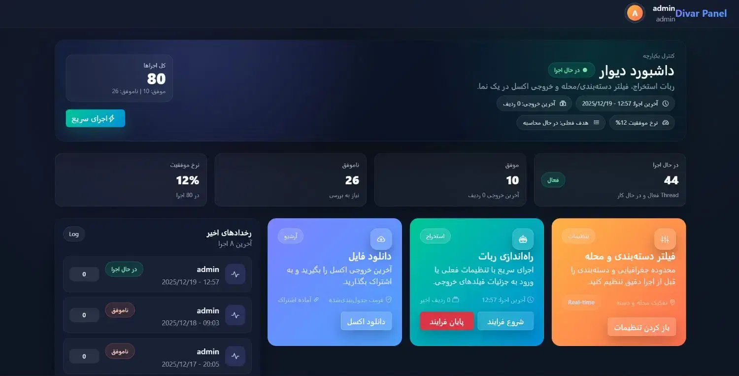 ربات هوشمند استخراج آگهی های ملکی دیوار|خدمات رایانه‌ای و موبایل|مشهد, عنصری|دیوار