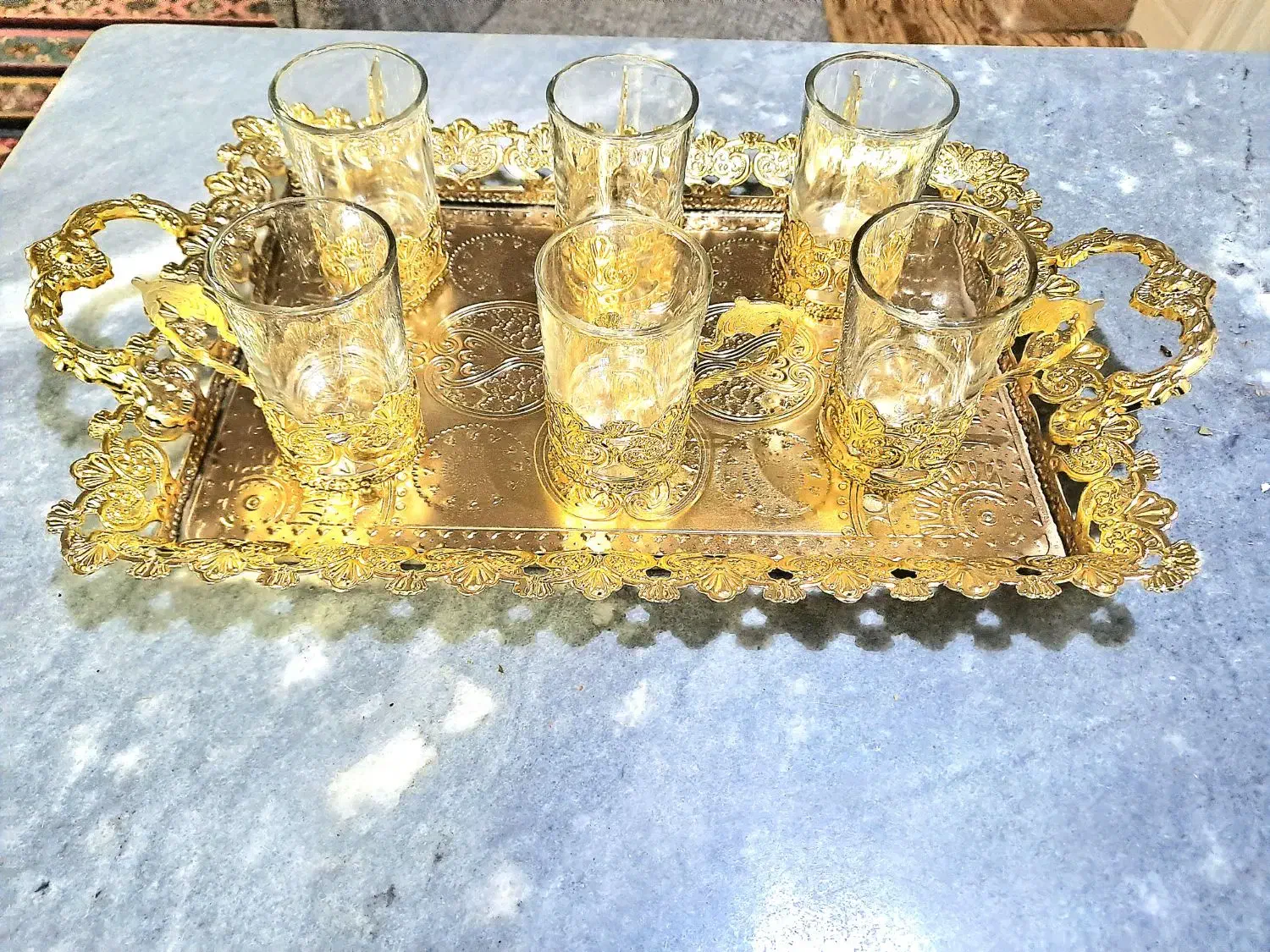 ست چای خوری طلایی|ظروف سرو و پذیرایی|اردکان, |دیوار