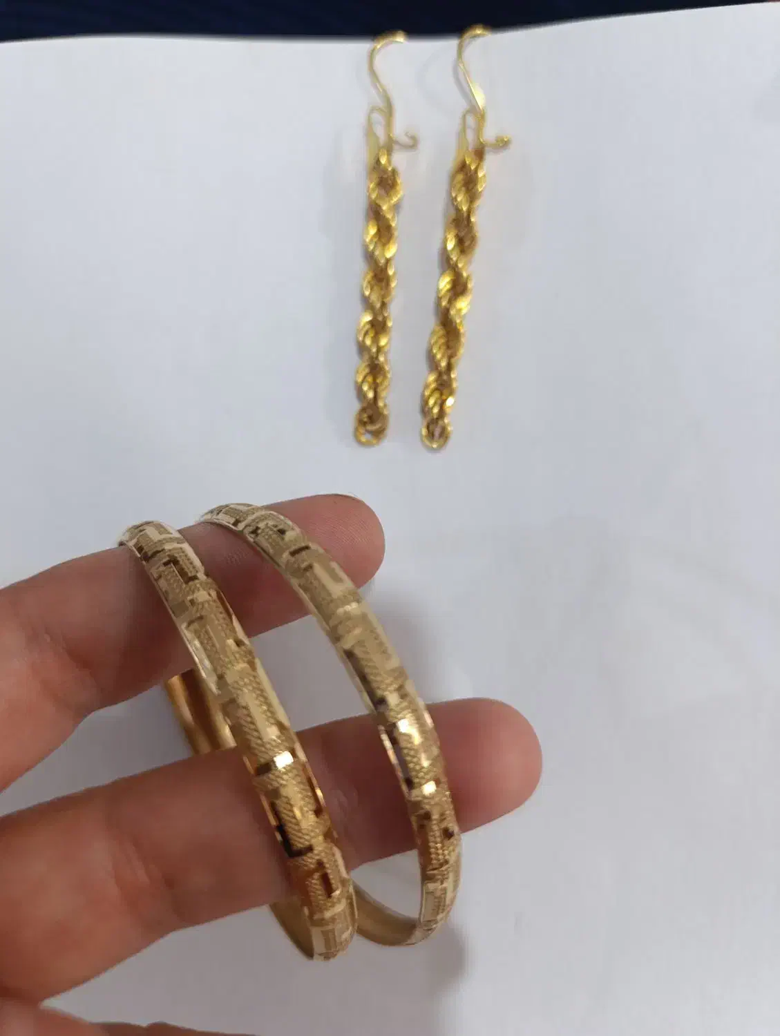 گوشواره النگو طلا در حد نو|جواهرات|خرم‌آباد, |دیوار