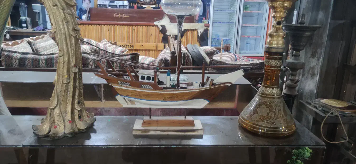 لنج چوبی دست ساز تزیینی چهار عدد|صنایع دستی و سایر لوازم تزئینی|خارک, |دیوار