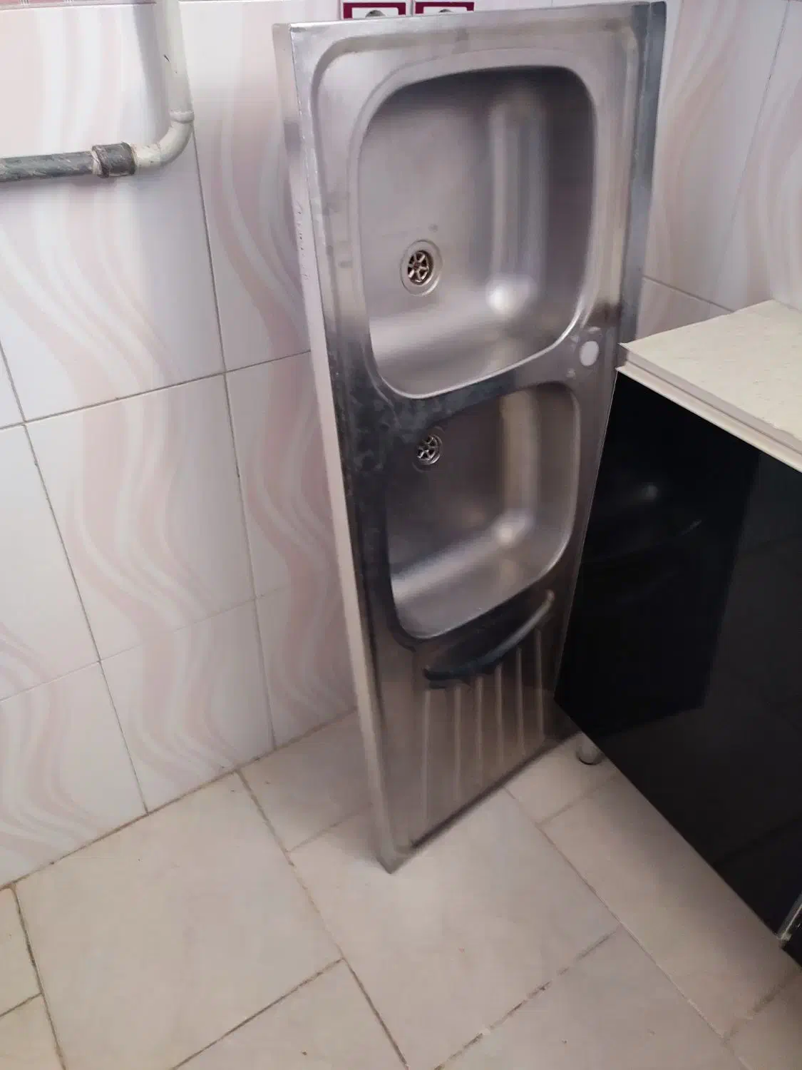 سینک۲لگن روکار|آب‌چکان و نظم‌دهنده ظروف|زنجان, |دیوار