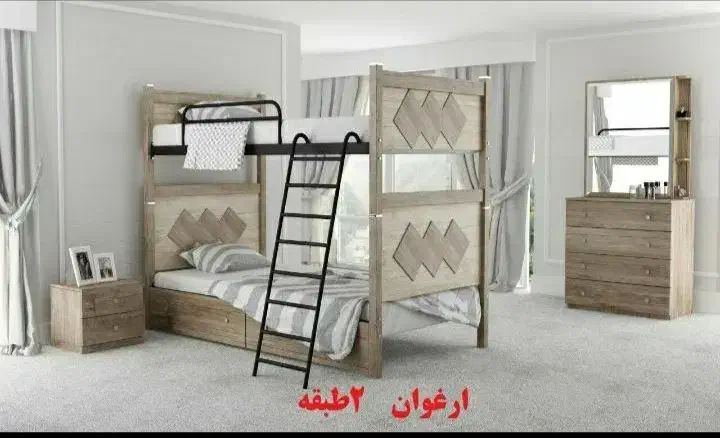 تخت دوطبقه با قیدونردبان فلزی|تخت و سرویس خواب|تهران, افسریه شمالی|دیوار