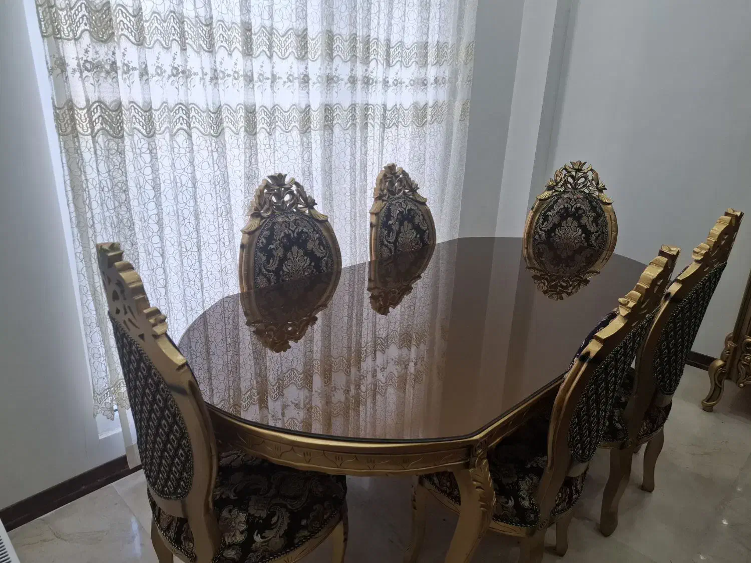 یک دست مبلمان ۹ نفره استیل ، ومیز ناهار خوری ۶نفره|مبلمان خانگی و میز عسلی|رودهن, |دیوار