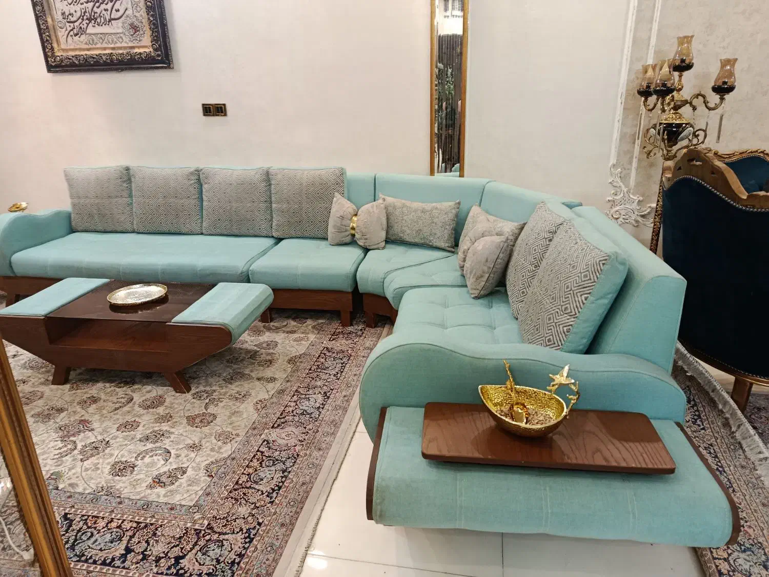 مبل ال طرح قایقی|مبلمان خانگی و میز عسلی|مشهد, شهید فرامرز عباسی|دیوار