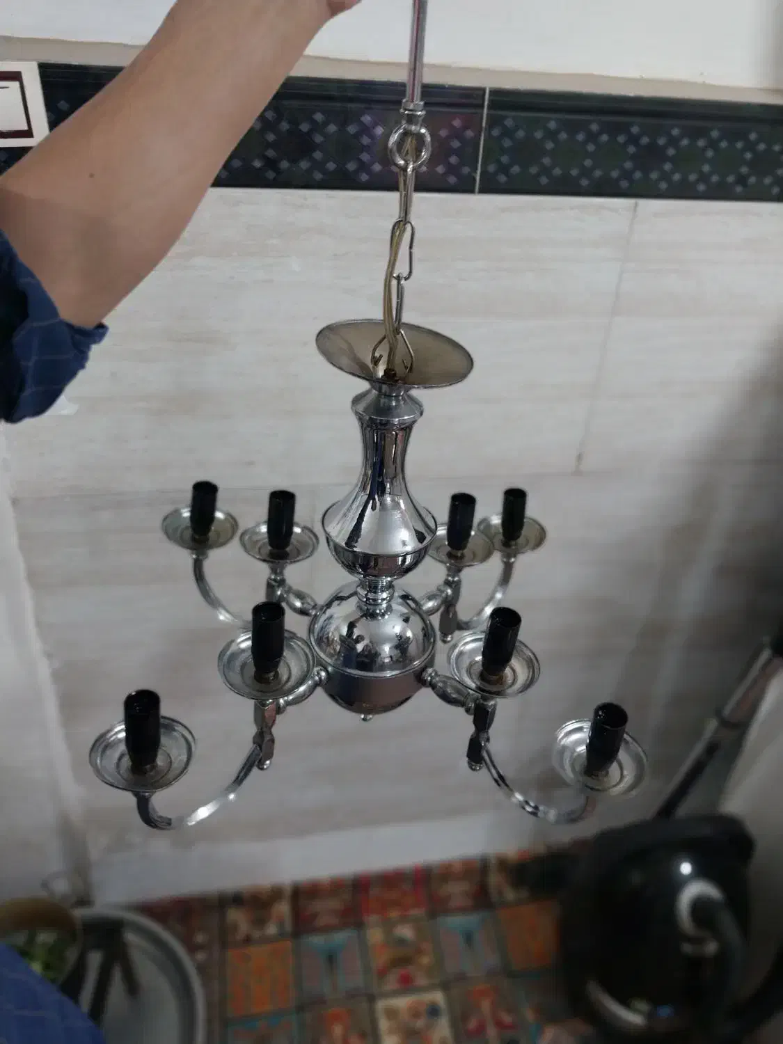 لوستر برنجی برنز|لوستر و چراغ آویز|رباط‌کریم, نصیرشهر|دیوار