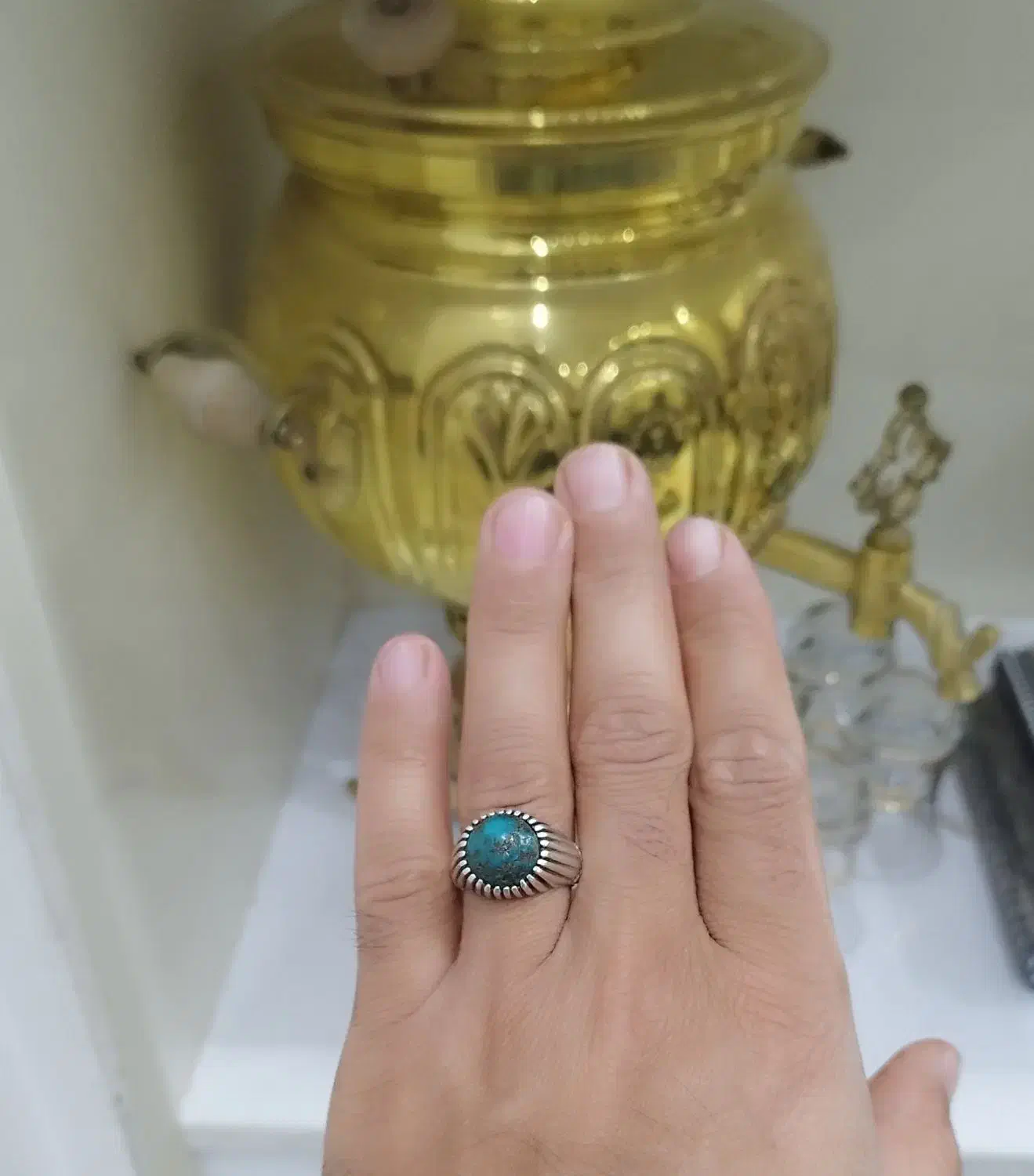 انگشتر دست ساز نقره فیروزه|جواهرات|میاندوآب, |دیوار