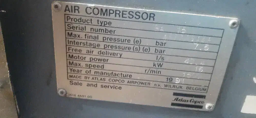 فروش کمپرسور 15kwو7.5barاطلس کپکو|ماشینآلات صنعتی|الوند, |دیوار