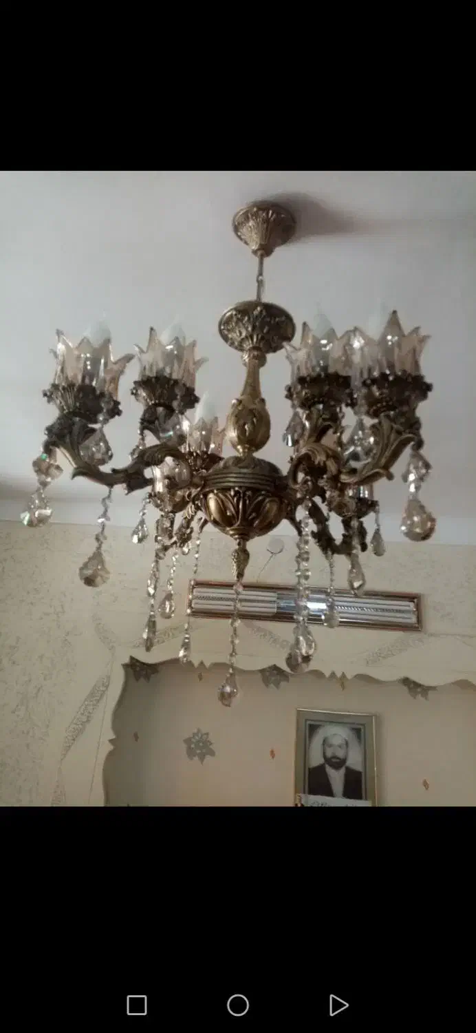 لوستر برنجی و برنزی|لوستر و چراغ آویز|سبزوار, پیروزی|دیوار