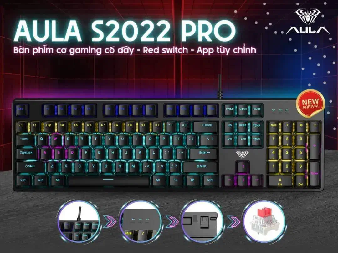 کیبرد گیمینگ AULA S2022 PRO|قطعات و لوازم جانبی رایانه|همدان, |دیوار