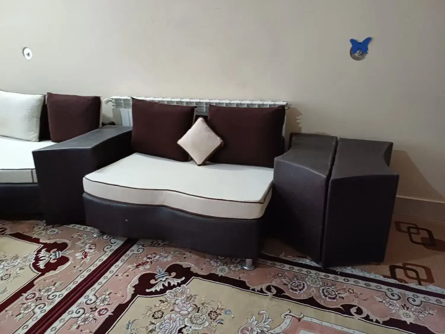 مبل ۸ نفره با روکش و میز عسلی و جلو مبلی|مبلمان خانگی و میز عسلی|خمینی‌شهر, |دیوار