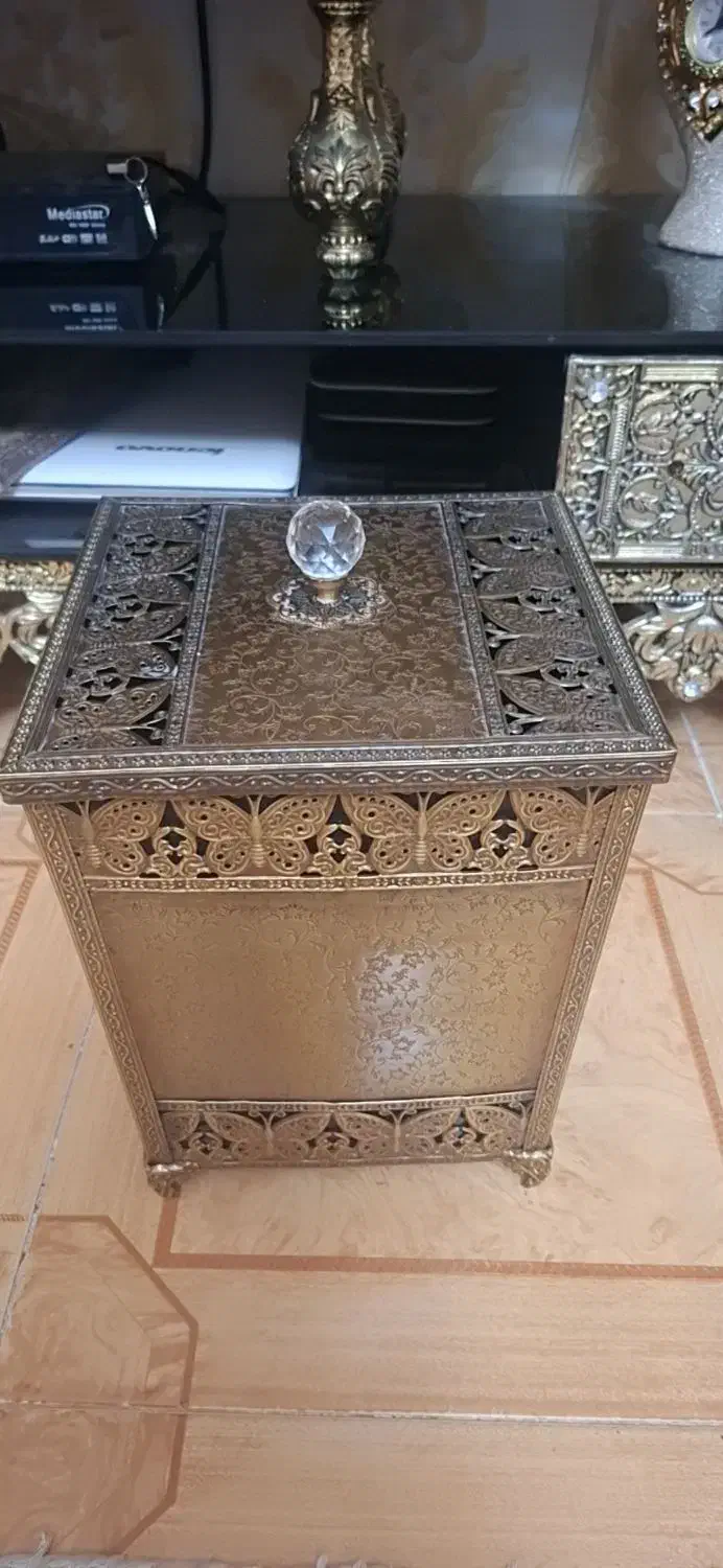 ست سطل و جای دستمال فلزی پیوتر|صنایع دستی و سایر لوازم تزئینی|قزوین, |دیوار