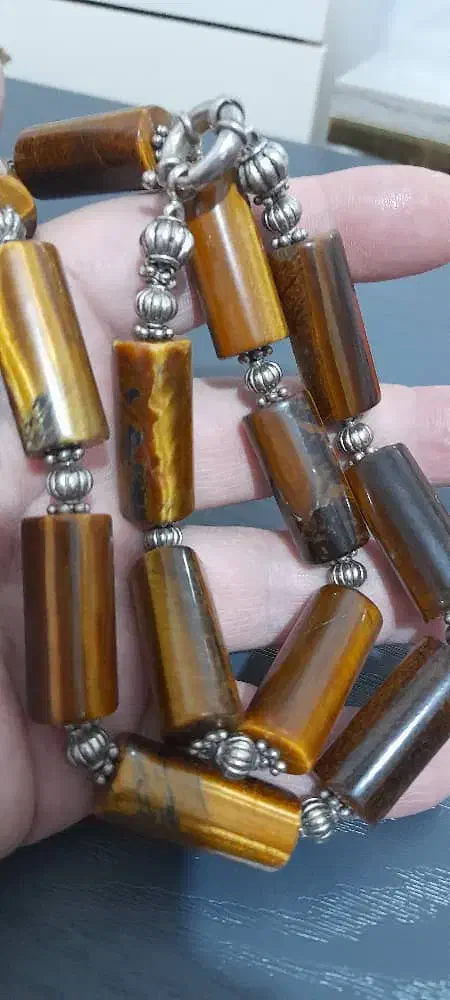 تسبیح گردنبندسنگ چشم ببر سنگ قدیمی مهره قدیمی|جواهرات|تهران, سجاد|دیوار