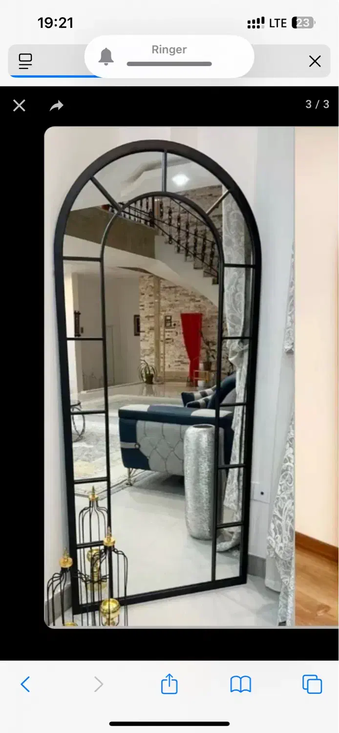 آینه گنبدی مشکی فلزی|آینه|یزد, |دیوار