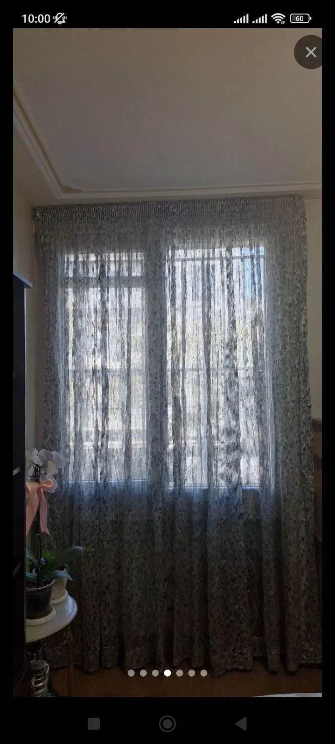 پرده شیشه ای ترک کاملا سالم و تمیز|پرده، رانر، رومیزی|تهران, سید خندان (جلفا)|دیوار