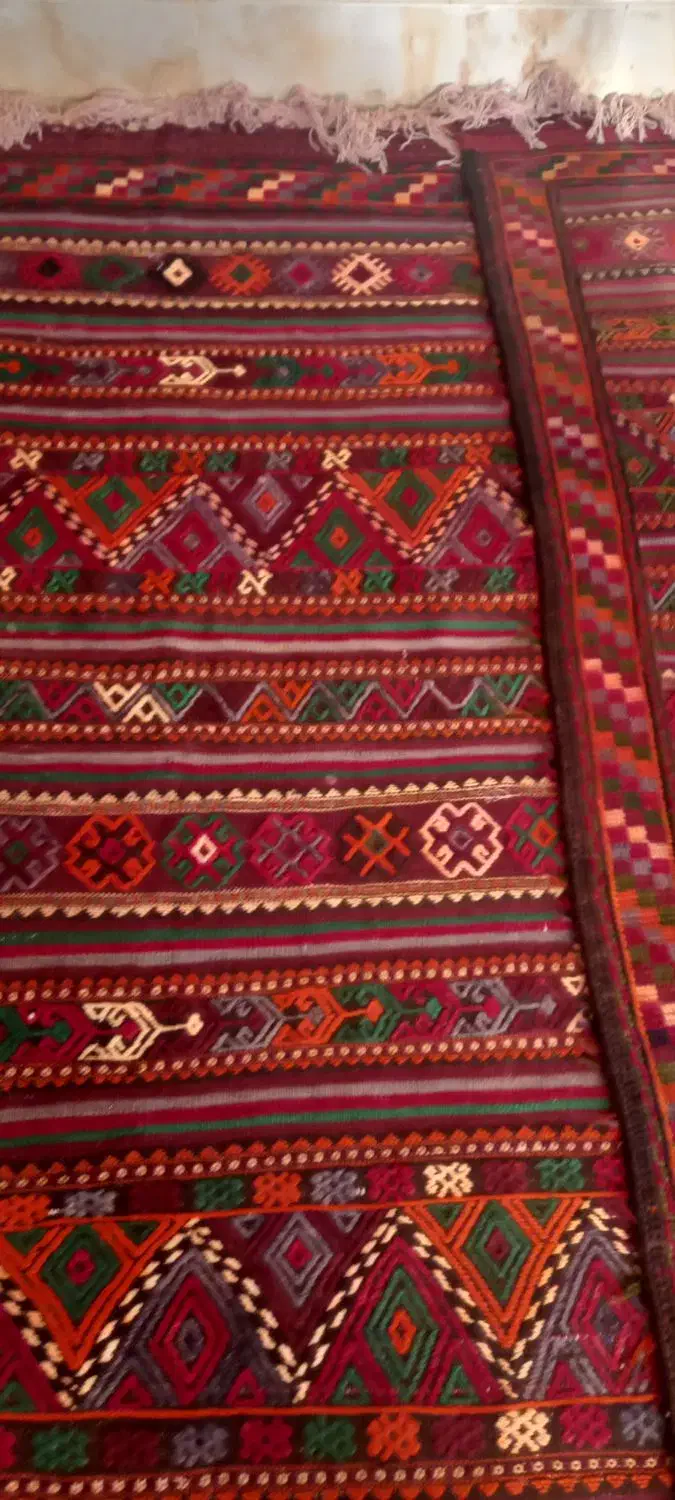 دو عددفرش گلیم دستبافت قدیمی شش متری|گلیم، جاجیم، گبه|مشهد, هفت تیر (نه دره)|دیوار