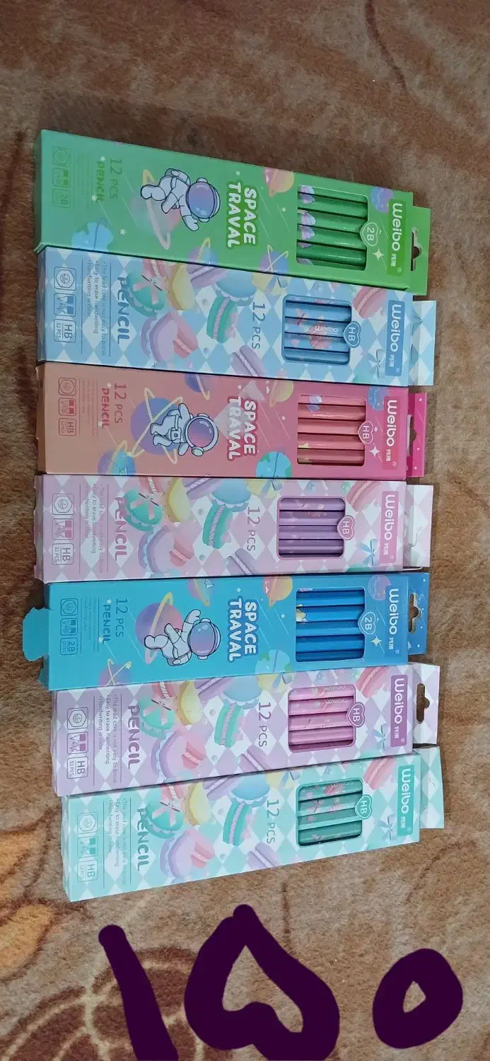 مداد مشکی ۱۵۰ هزار بسته ۱۲ عددی پاکن دار|لوازم التحریر|مریوان, |دیوار