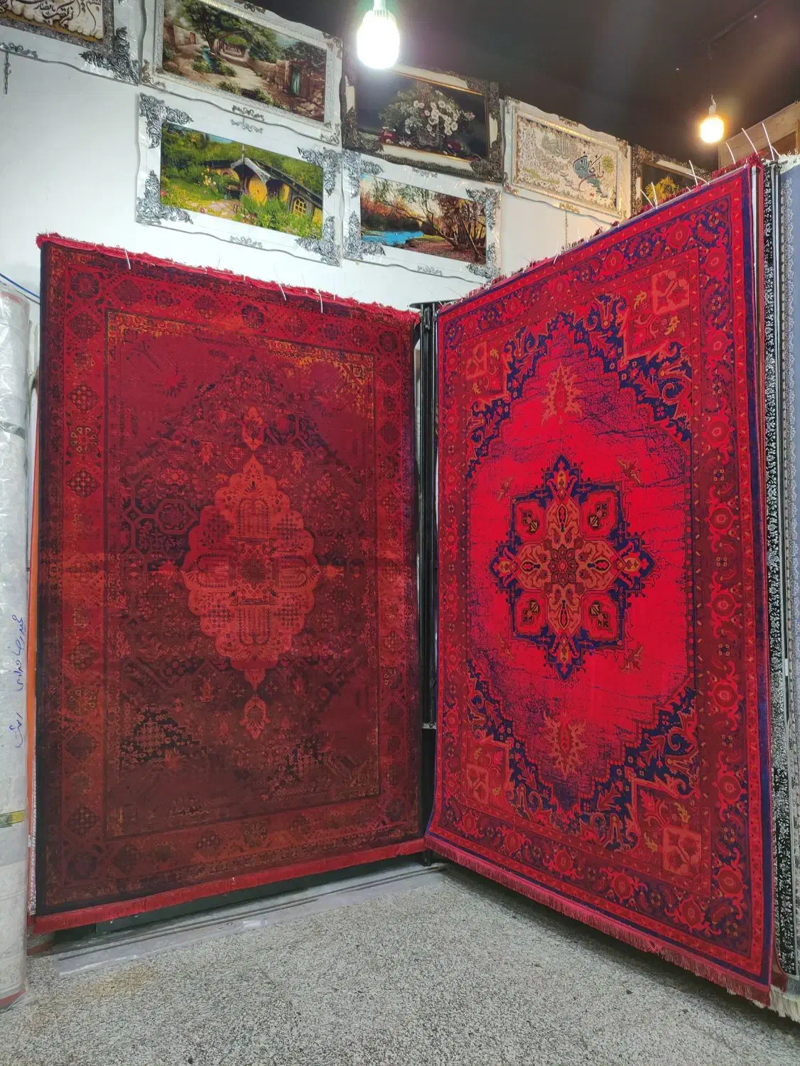 //قالی فرش قرمز مدرن|فرش|رشت, باهنر|دیوار