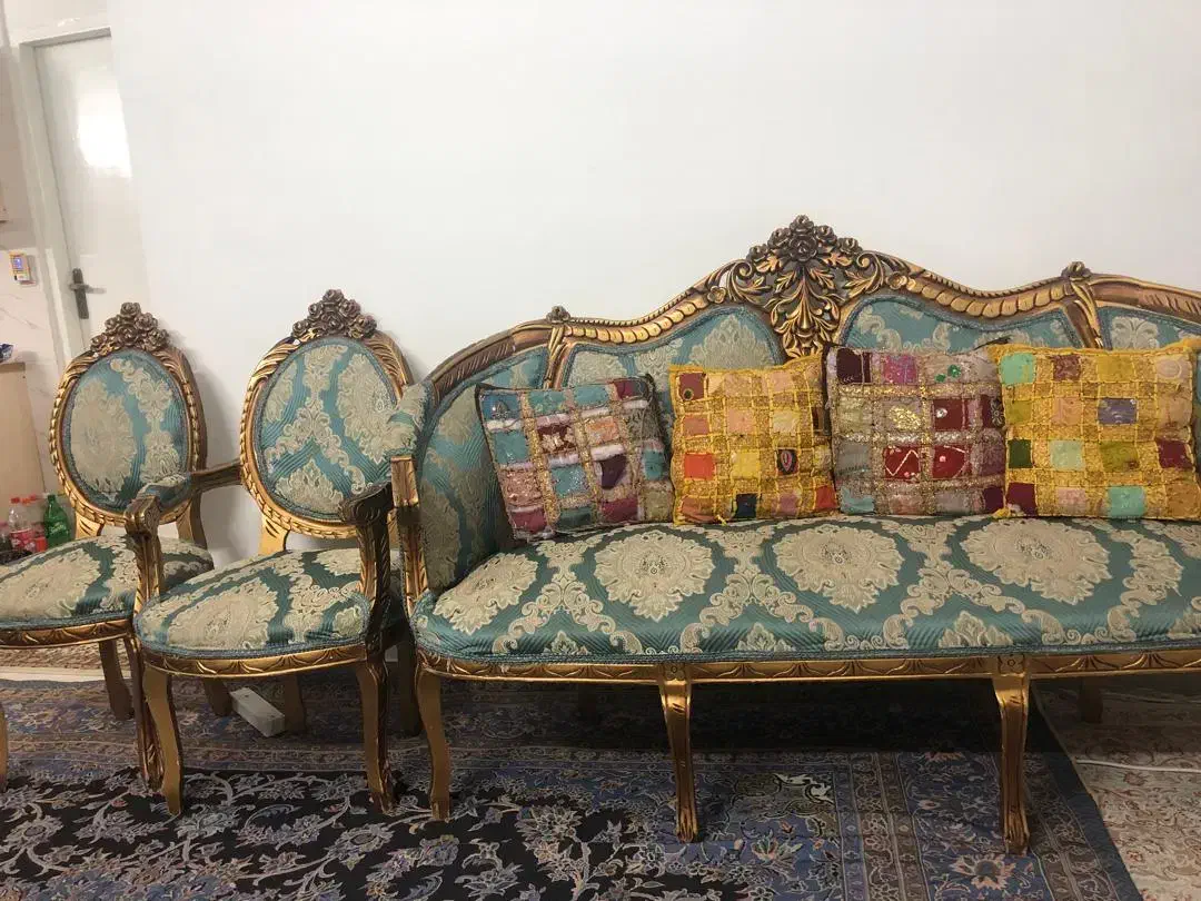 مبلمان استیل ۹نفره با دو عسلی و یک میز وسط|مبلمان خانگی و میز عسلی|بروجرد, |دیوار