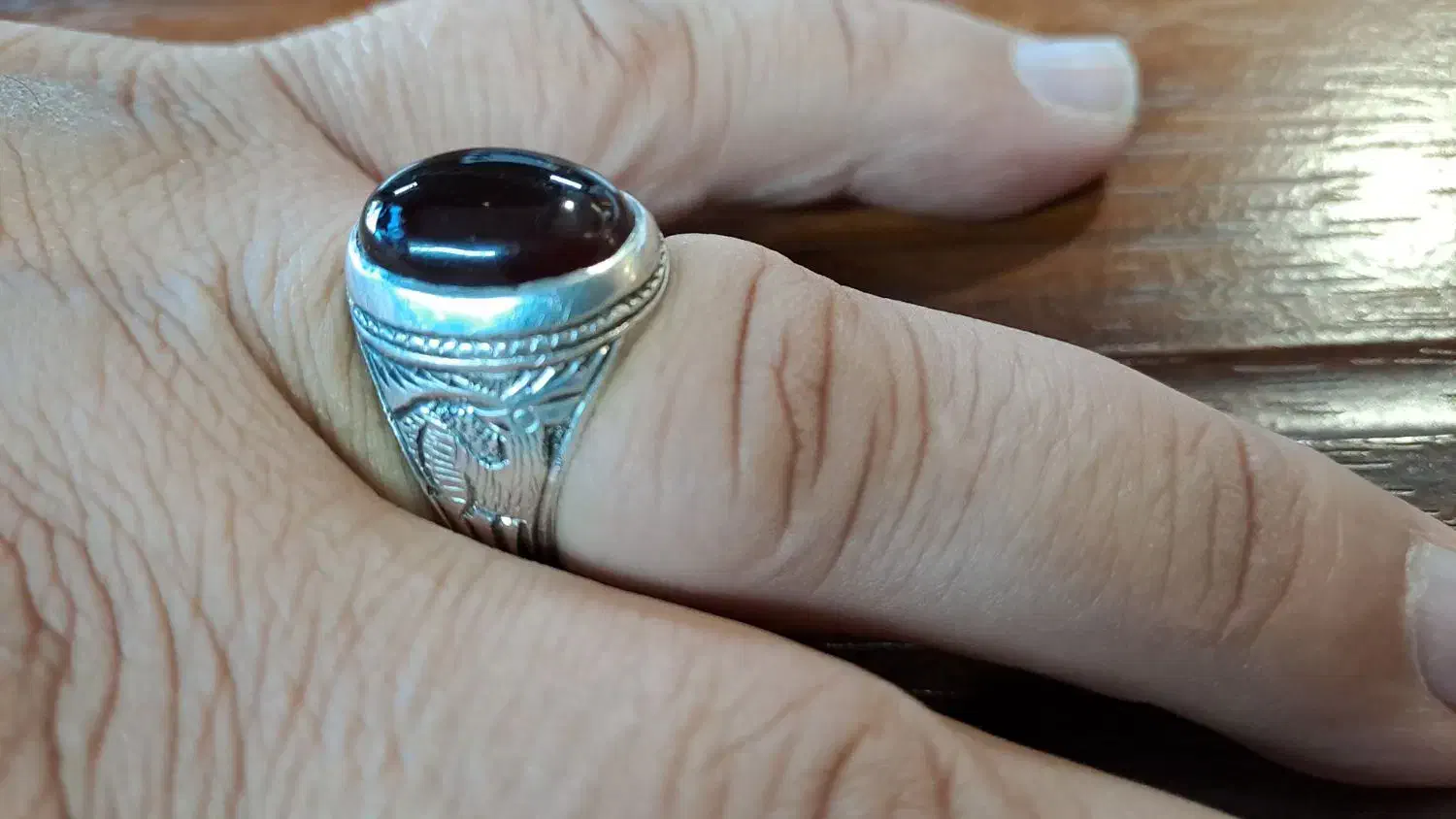 انگشترعقیق بارکاب کاردست استادطاهری|جواهرات|گنبد کاووس, |دیوار