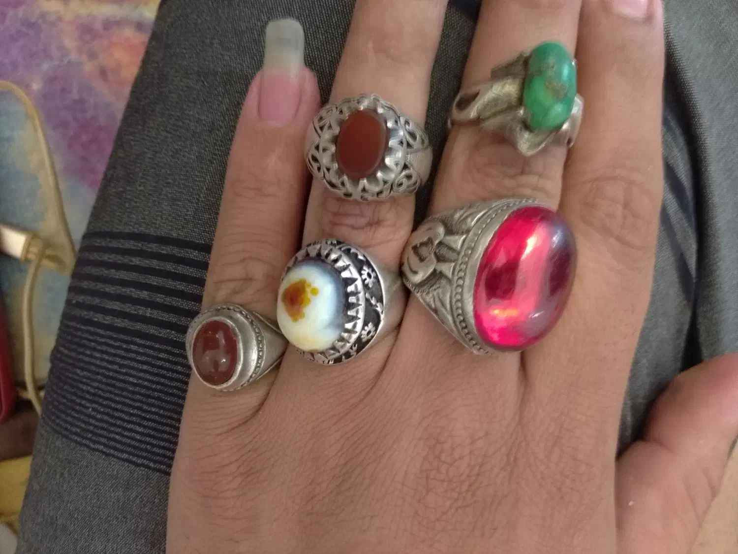 پنج عدد انگشتر 24ملیون برای فروش|جواهرات|بم, |دیوار