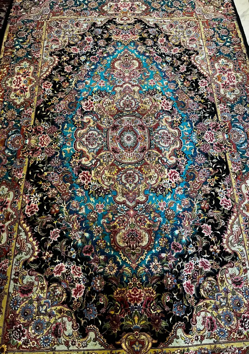 فرش ۶ متری دستبافت نقشه سالاری ابریشم|فرش|خسروشاه, |دیوار