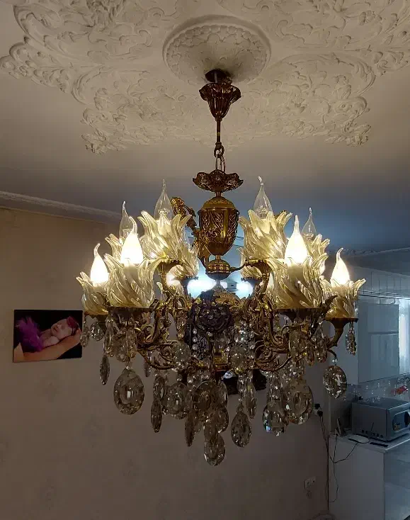 لوستر۶ شاخه برنج در حد نو|لوستر و چراغ آویز|تهران, صد دستگاه|دیوار