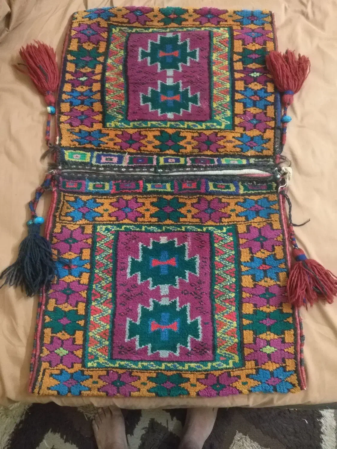 خرجین دستباف قدیمی 50در80|کلکسیون اشیاء عتیقه|شاهین‌شهر, نبوت|دیوار