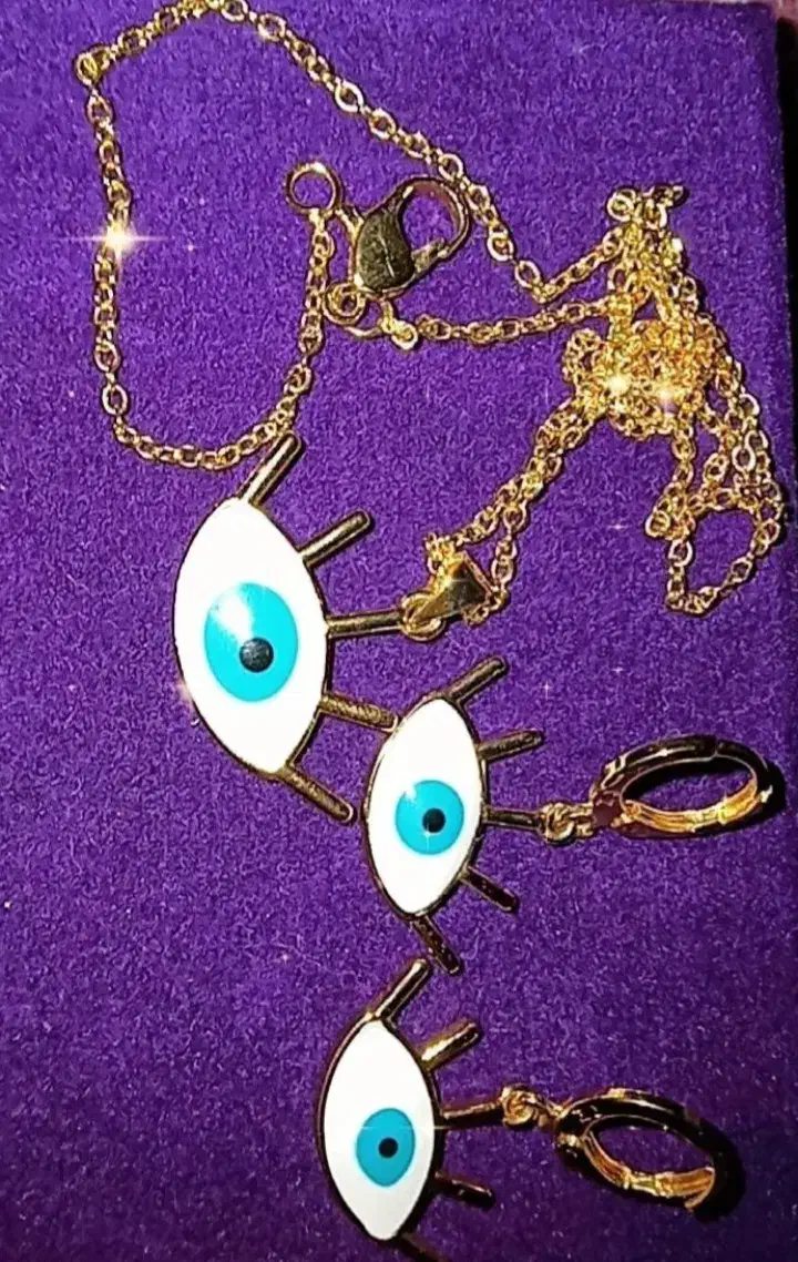 نیم ست چشم نظر  ژوپینگ مشابه طلا نو|بدلیجات|همدان, |دیوار