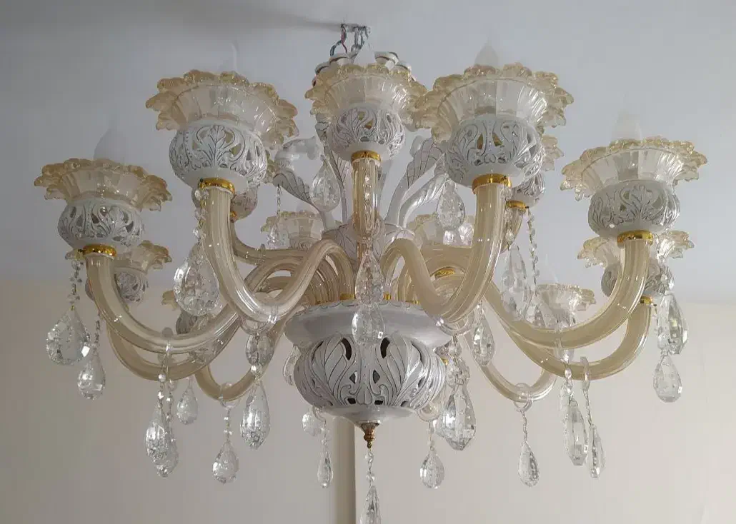 فروش لوستر 15 شعله کریستال و دیوارکوب نو|لوستر و چراغ آویز|ملارد, |دیوار