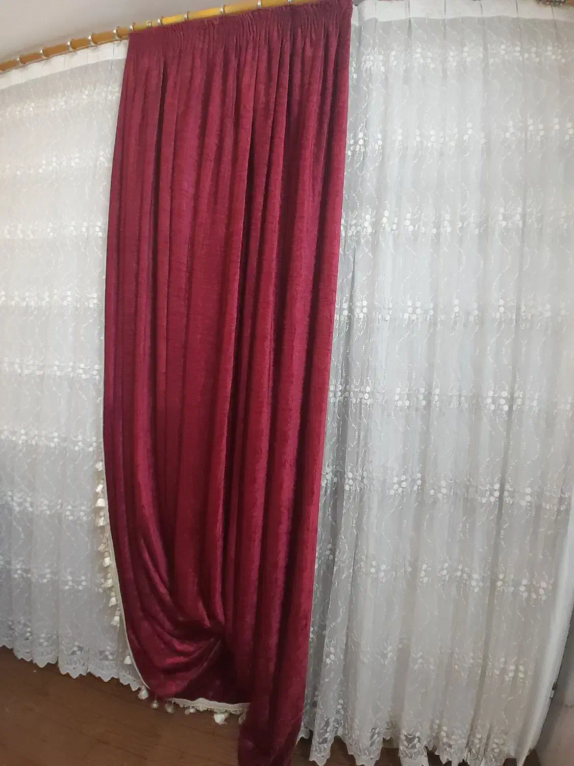 دو عدد والن پرده گرم بالا|پرده، رانر، رومیزی|تاکستان, |دیوار