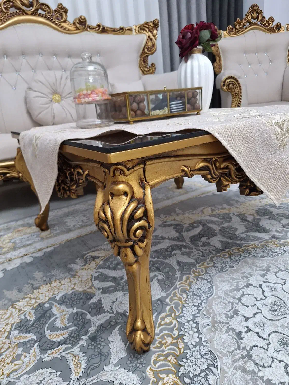 مبل استیل کاملا نو همراه کاور و جلو مبلی و عسلی|مبلمان خانگی و میز عسلی|پرند, فاز ۱|دیوار