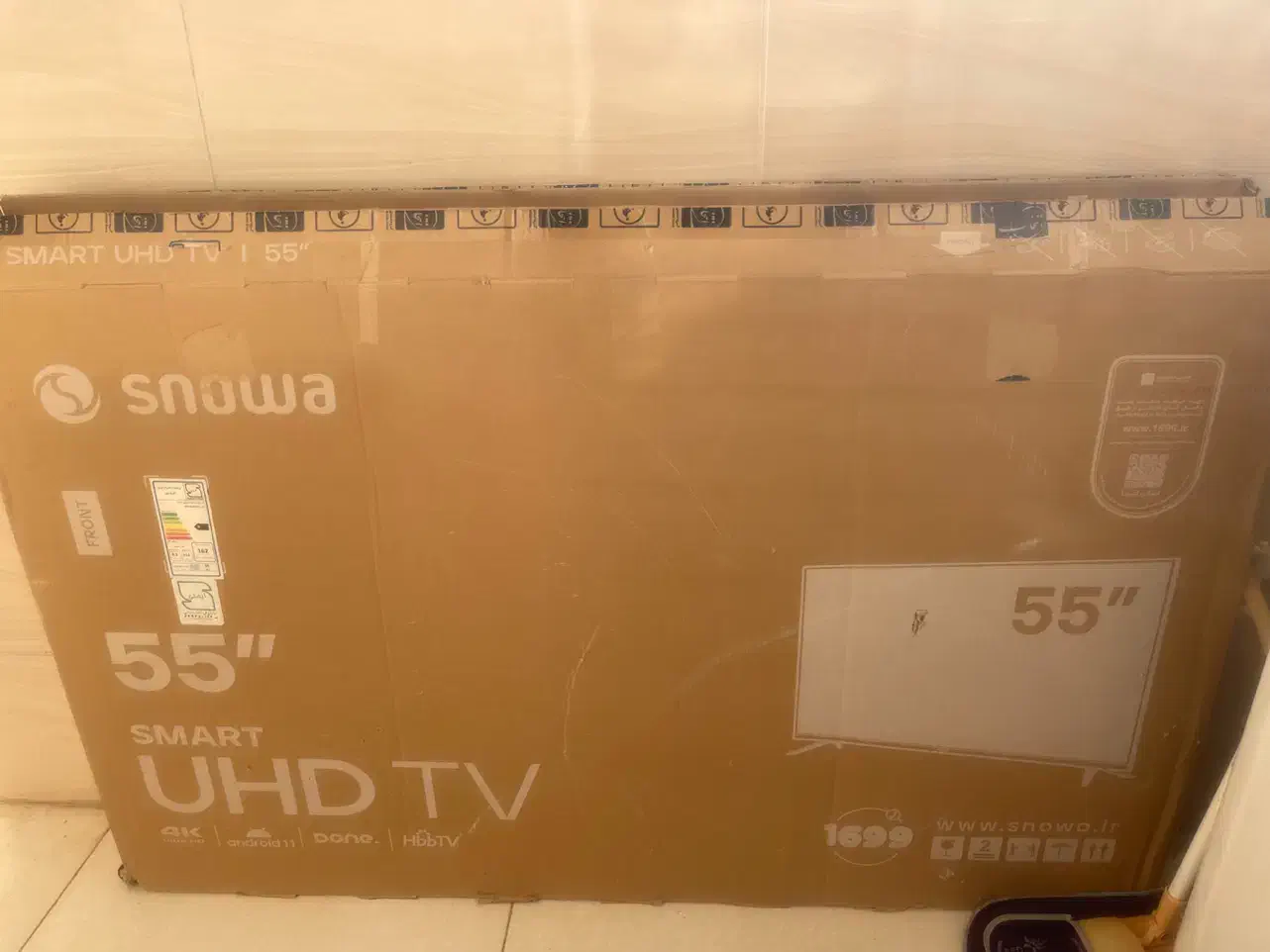 کارتن خالی تلویزیون اسنوا۵۵اینچ|تلویزیون و پروژکتور|شاهین‌شهر, خانه کارگر|دیوار