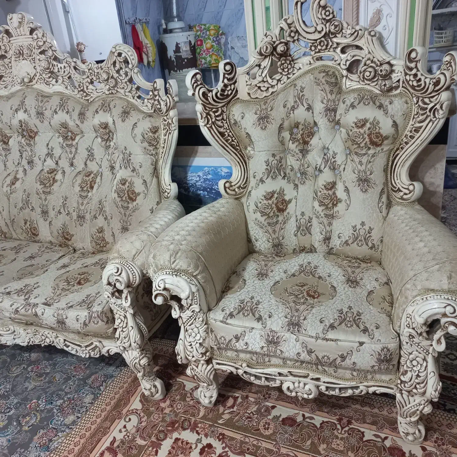 مبل سلطنتی ۹ نفری بسیار زیبا|صنایع دستی و سایر لوازم تزئینی|بانه, |دیوار