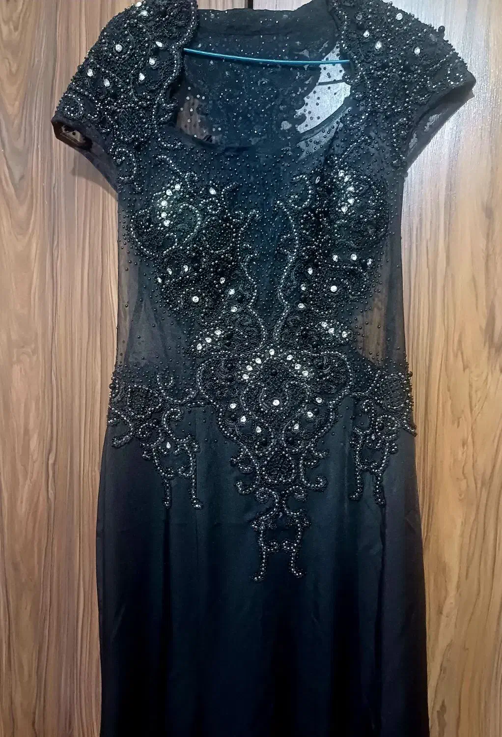 لباس مجلسی مشکی کارشده زیبا بلند|لباس|شیراز, نصر|دیوار