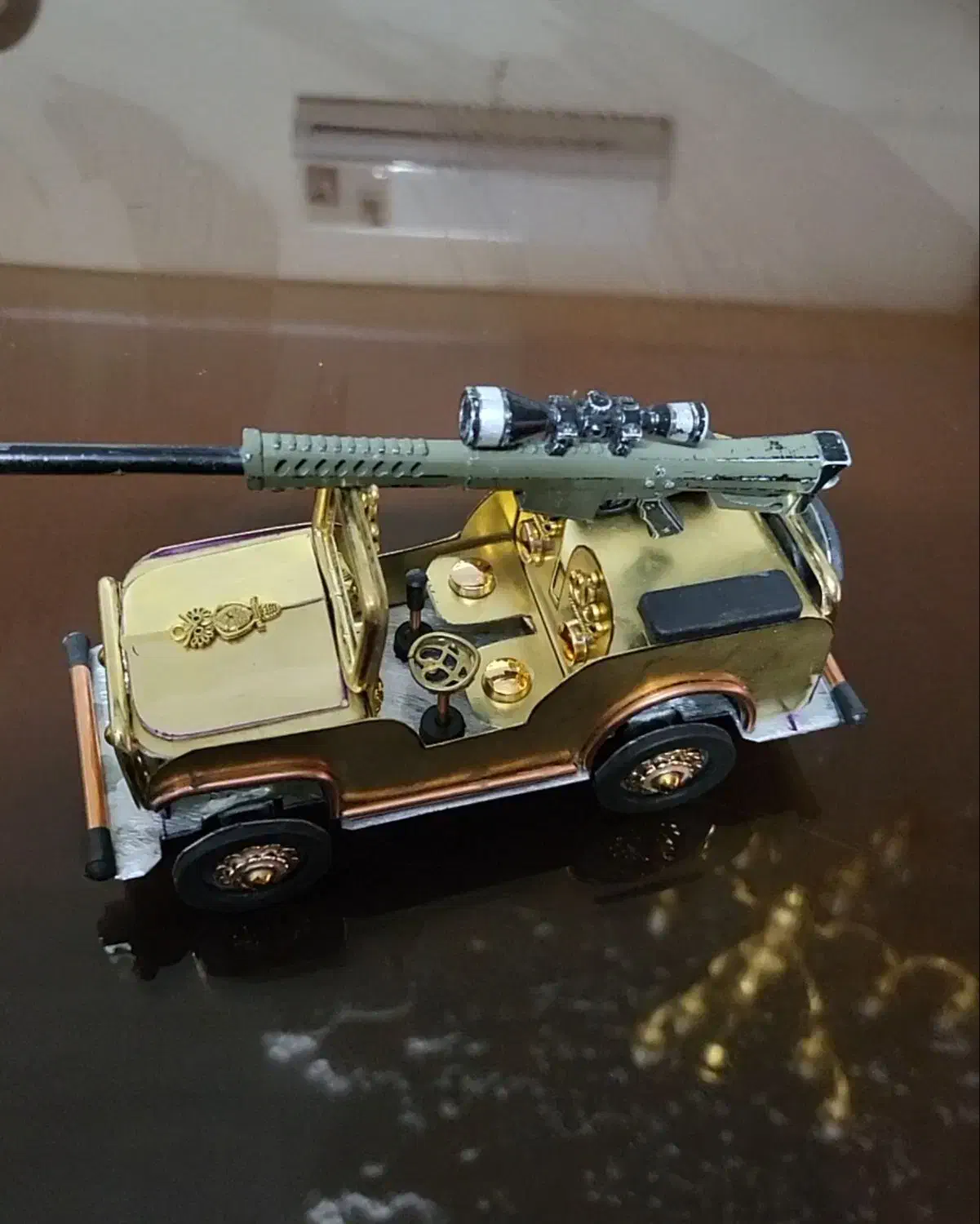 جیپ دست ساز مجسمه برنزی|مجسمه، تندیس، ماکت|تهران, کوی بیمه|دیوار