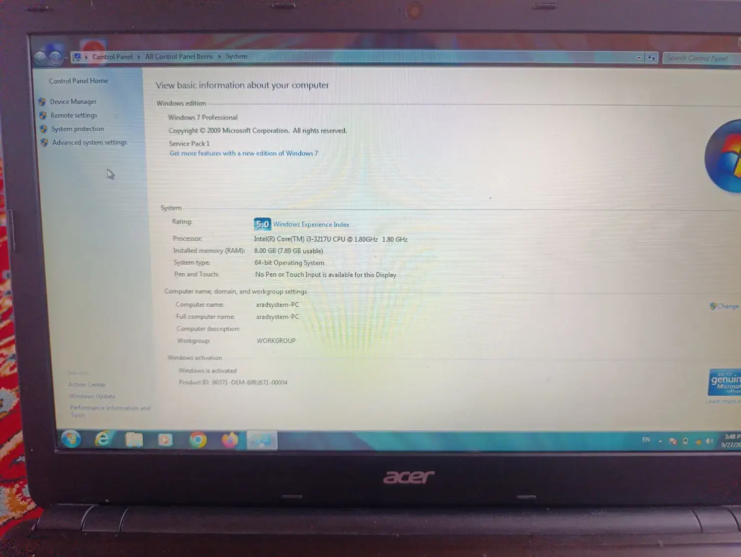 لبتاپ acer رم 8|رایانه همراه|سبزوار, رباط|دیوار